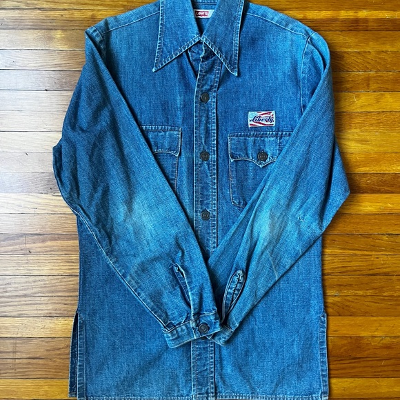 Vintage 70s Levi's Liberty Blue Denim Shirt/Jacket - Picture 5 of 11